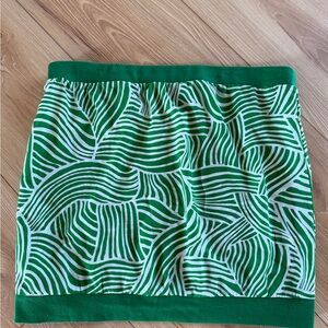 Old Navy Kelly Green and White Patterned Mini Skirt Size M vintage fun print!